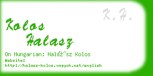 kolos halasz business card